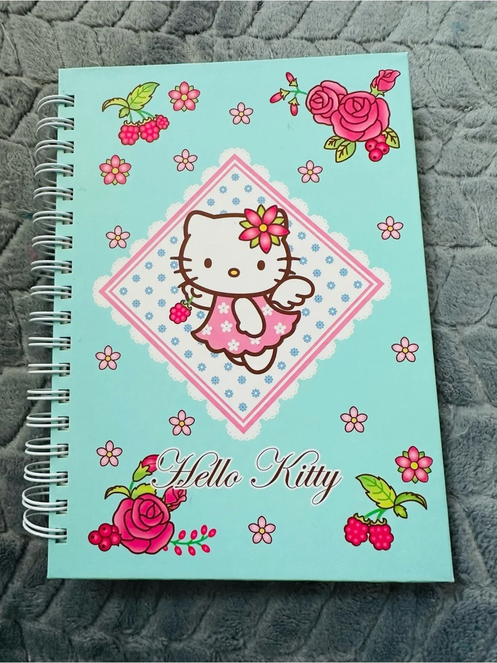 Hello Kitty Spiral Notebook - Pink & Aqua Floral